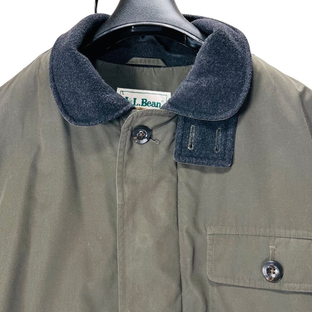LL Bean Barn Coat Tall Lg Wool Blend Plaid Lining Chore Jacket Insulated Green